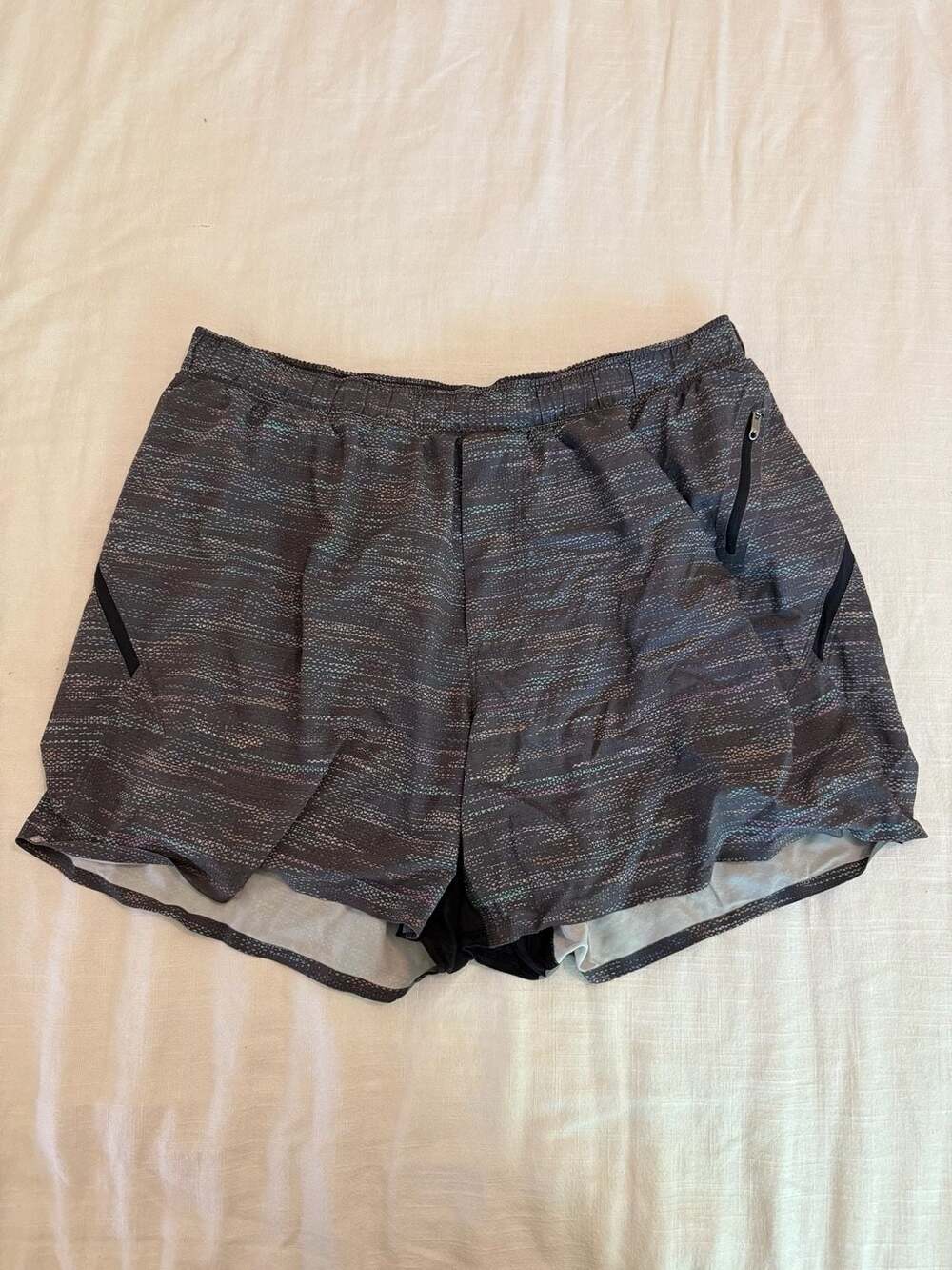Lululemon Surge Lined Running Shorts Multi-Color Print
